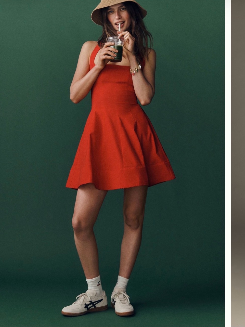 NWT Anthropologie Maeve Square Neck Fit and Flare Mini Dress Red